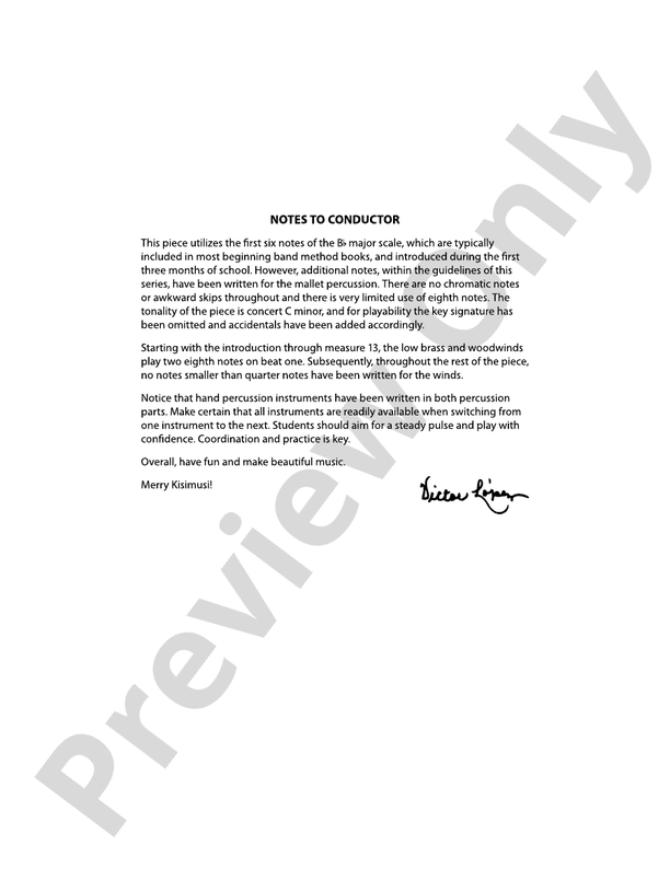 Merry Kisimusi - Concert Band Conductor Score & Parts (Digital Download)