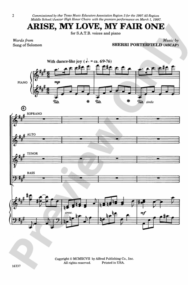 Arise My Love, My Fair One – SATB Choral Octavo (Digital Download)