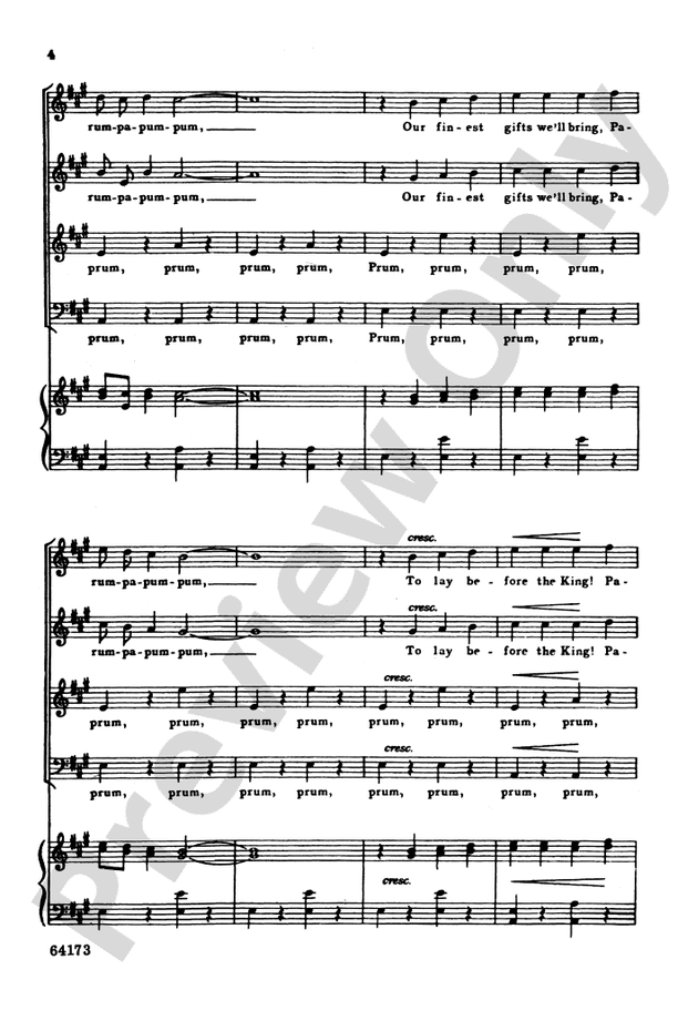 Carol of the Drum – SATB, a cappella Choral Octavo (Digital Download)