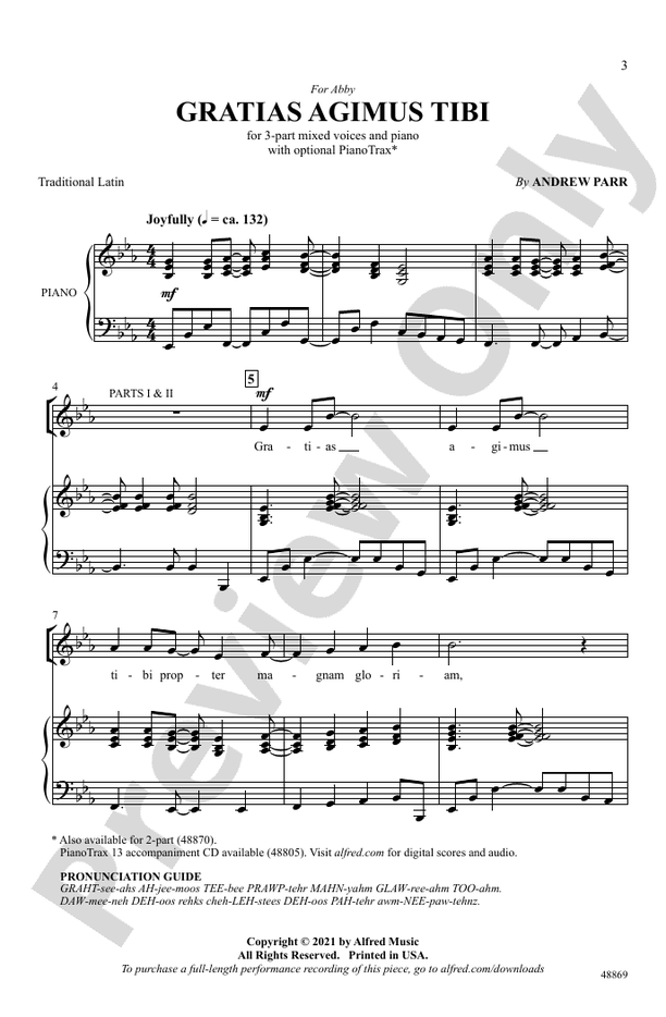Gratias Agimus Tibi – 3-Part Mixed Choral Octavo (Digital Download)