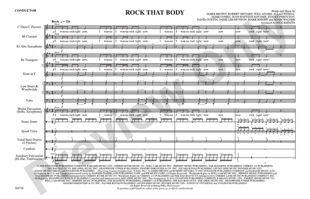 Rock That Body – Marching Band Conductor Score & Parts (Digital Download)