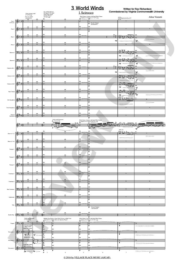 Three World Winds - Concert Band Conductor Score & Parts (Digital Download)