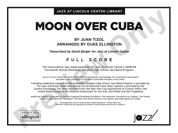 Moon over Cuba - Jazz Ensemble Conductor Score & Parts (Digital Download)