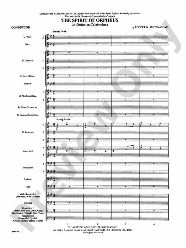 The Spirit of Orpheus (A Sinfonian Celebration) - Concert Band Conductor Score & Parts (Digital Download)