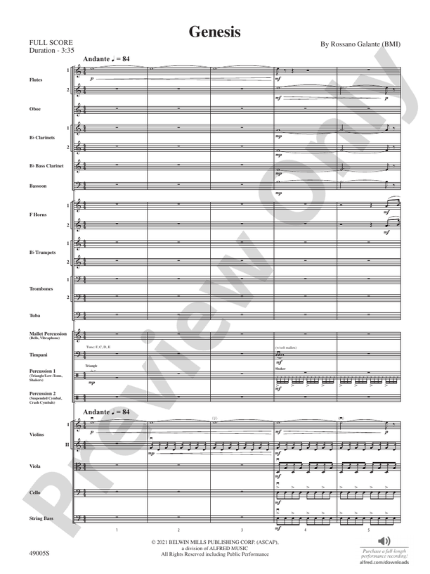 Genesis – Full Orchestra Conductor Score & Parts (Digital Download)