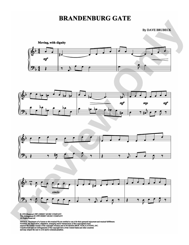 Brandenburg Gate - Piano (Digital Download)