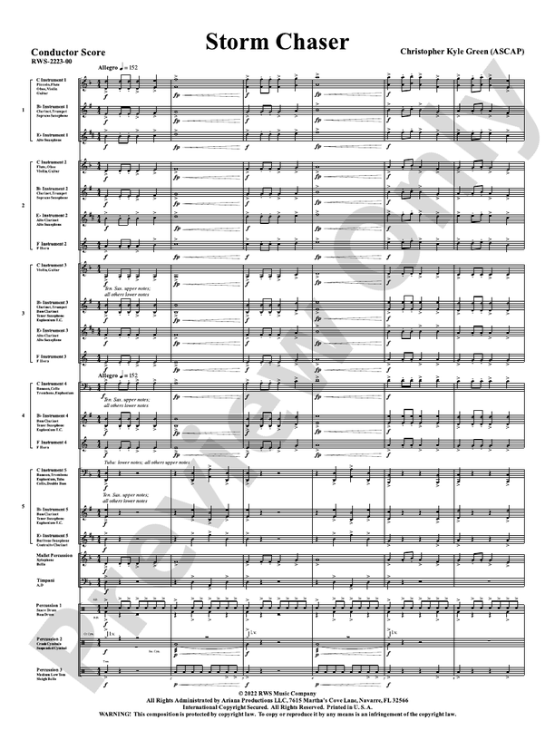 Storm Chaser - Concert Band Conductor Score & Parts(Digital Download)