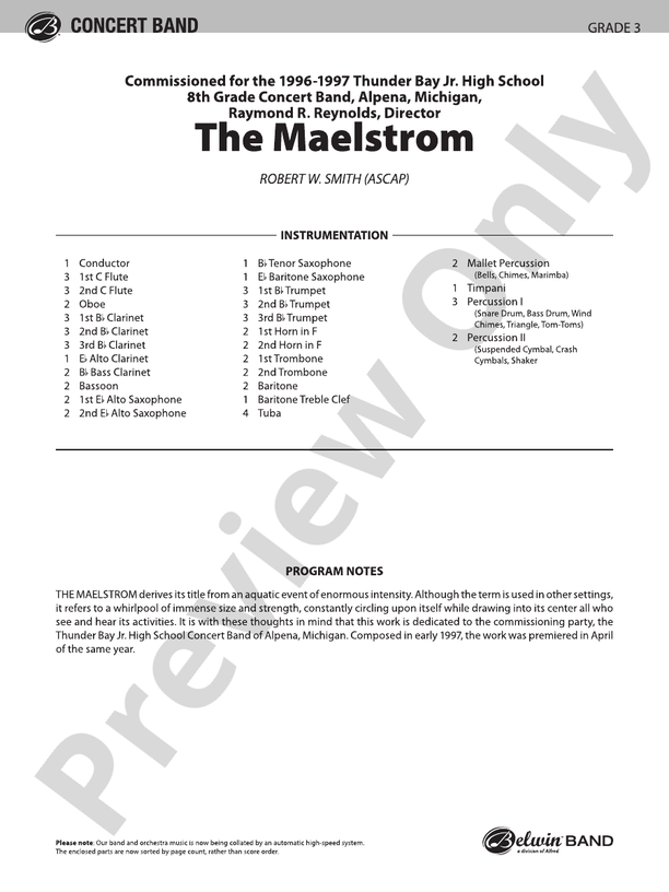 The Maelstrom - Concert Band Conductor Score & Parts (Digital Download)