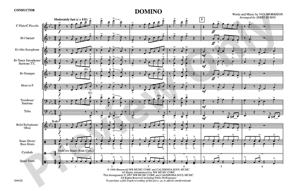 Domino – Marching Band Conductor Score & Parts (Digital Download)