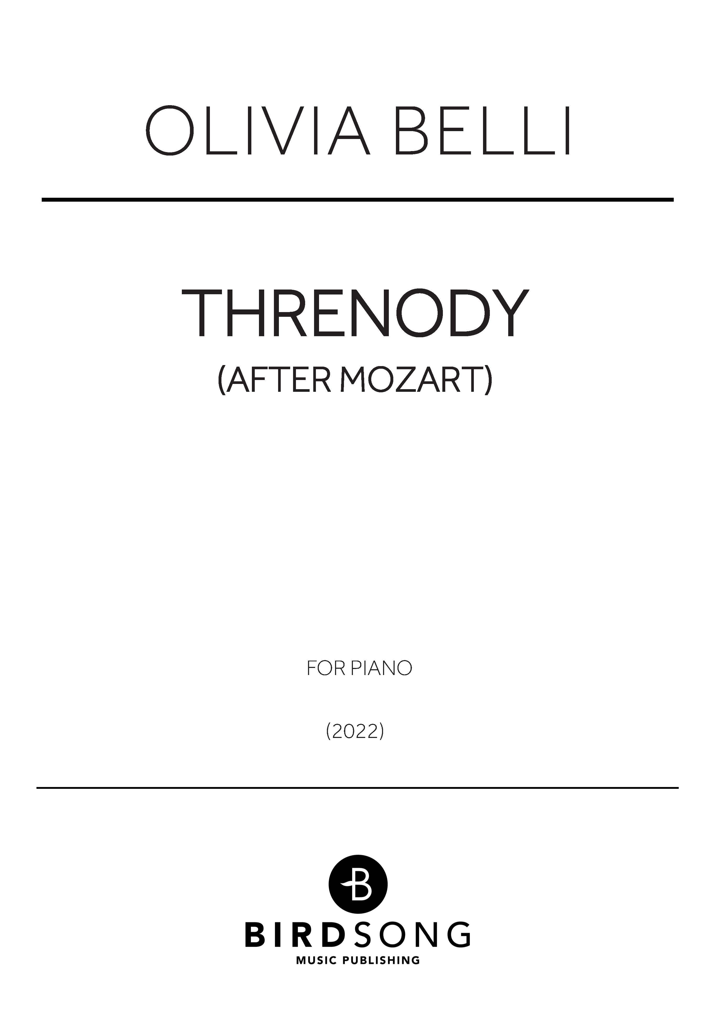 Belli - Threnody - Piano Solo (Digital Download)