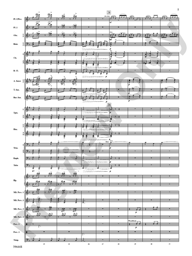 Laideronnette: Imperatrice des Pagodes (from Ma mere l'oye ) - Concert Band Conductor Score & Parts (Digital Download)