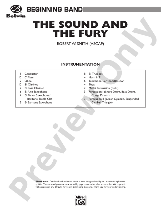 The Sound and the Fury - Concert Band Conductor Score & Parts (Digital Download)