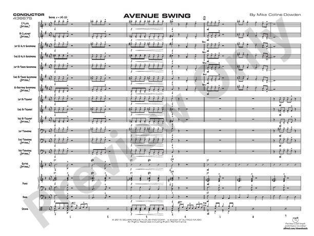 Avenue Swing - Jazz Ensemble Conductor Score & Parts(Digital Download)