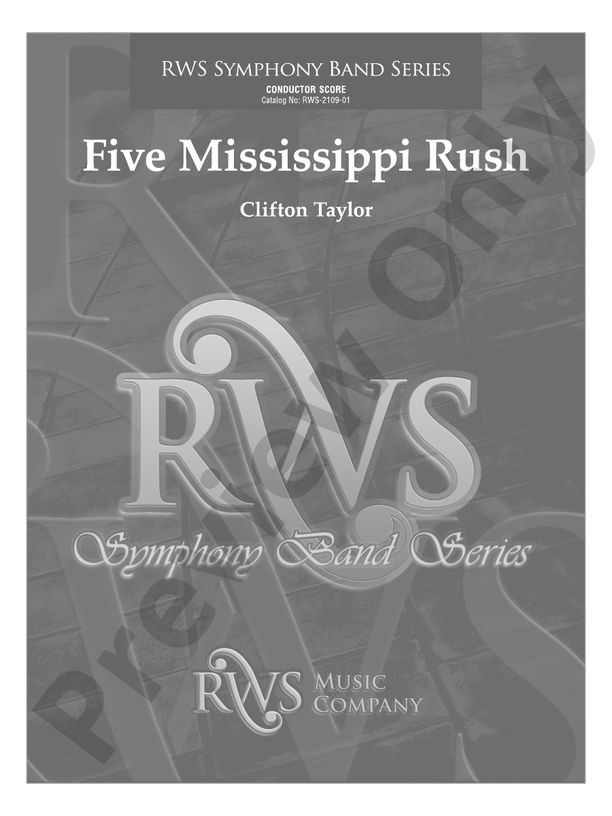 Five Mississippi Rush - Concert Band Conductor Score & Parts (Digital Download)