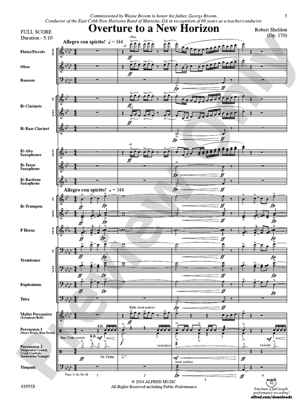 Overture to a New Horizon - Concert Band Conductor Score & Parts (Digital Download)