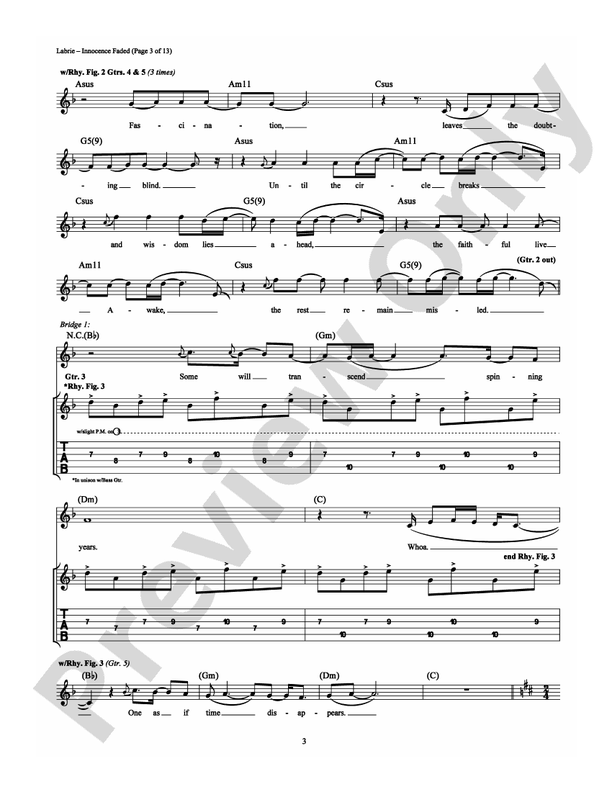 Innocence Faded - Guitar TAB (Digital Download)