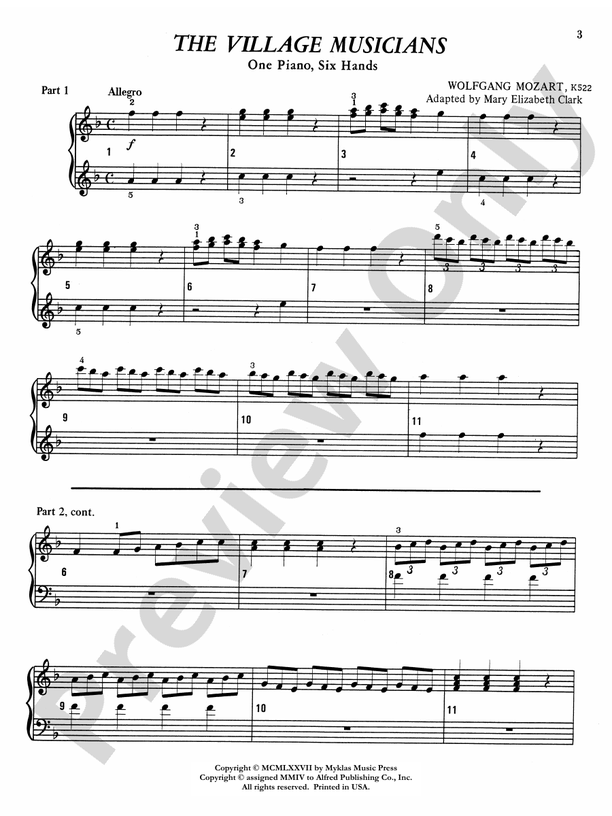 Village Musicians - 1 Piano, 6 Hands (Digital Download)