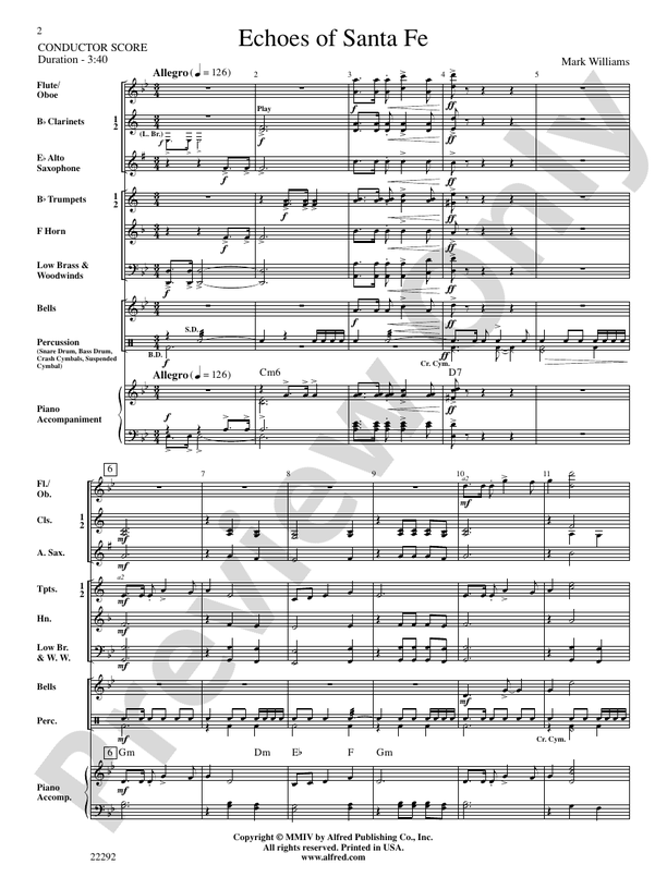 Echoes of Santa Fe - Concert Band Conductor Score & Parts (Digital Download)