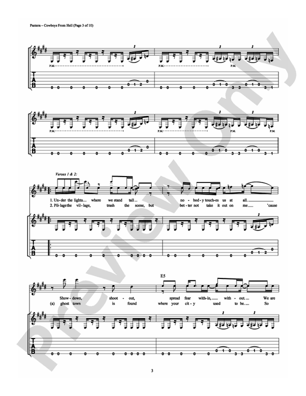 Cowboys From Hell - Guitar TAB (Digital Download)