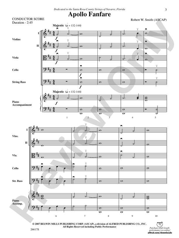 Apollo Fanfare – String Orchestra Conductor Score & Parts (Digital Download)