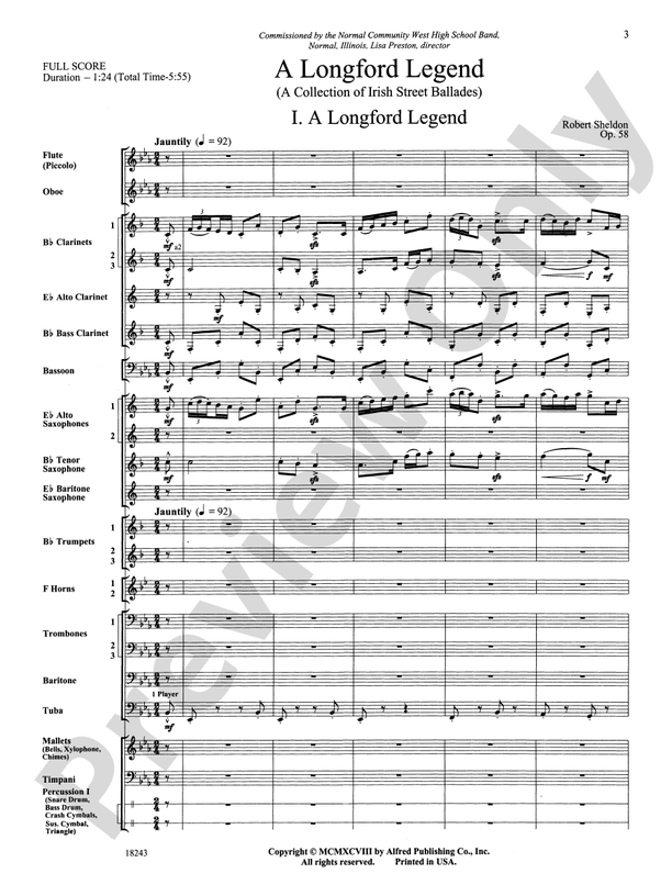 A Longford Legend - Concert Band Conductor Score & Parts (Digital Download)