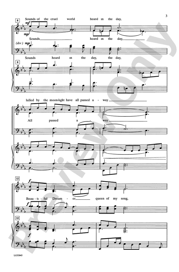Beautiful Dreamer - Arr. Michael Larkin – SATB Choral Octavo (Digital Download)