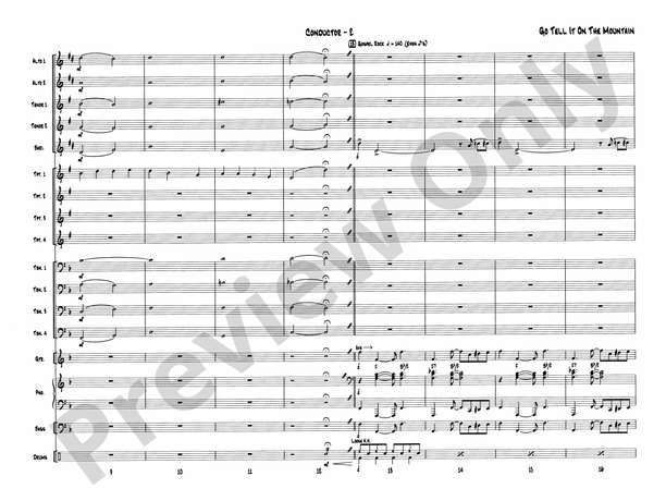 Go Tell It on the Mountain (Grade 2) - Jazz Ensemble Conductor Score & Parts (Digital Download)