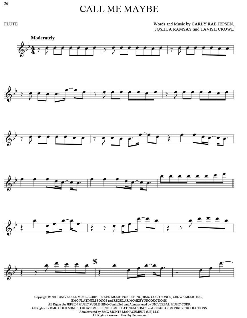 101 Hit Songs - Flute Solo - Hal Leonard 194561