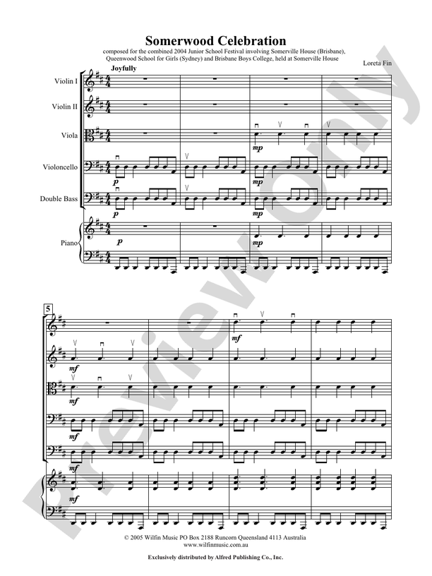 Somerwood Celebration - Loreta Fin – String Orchestra Conductor Score & Parts (Digital Download)