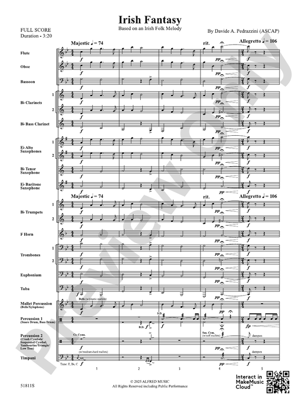 Irish Fantasy - Concert Band Conductor Score & Parts(Digital Download)