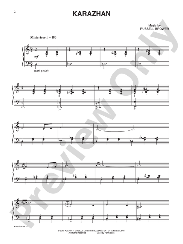 Karazhan (from "World of Warcraft: The Burning Crusade") - Piano (Digital Download)