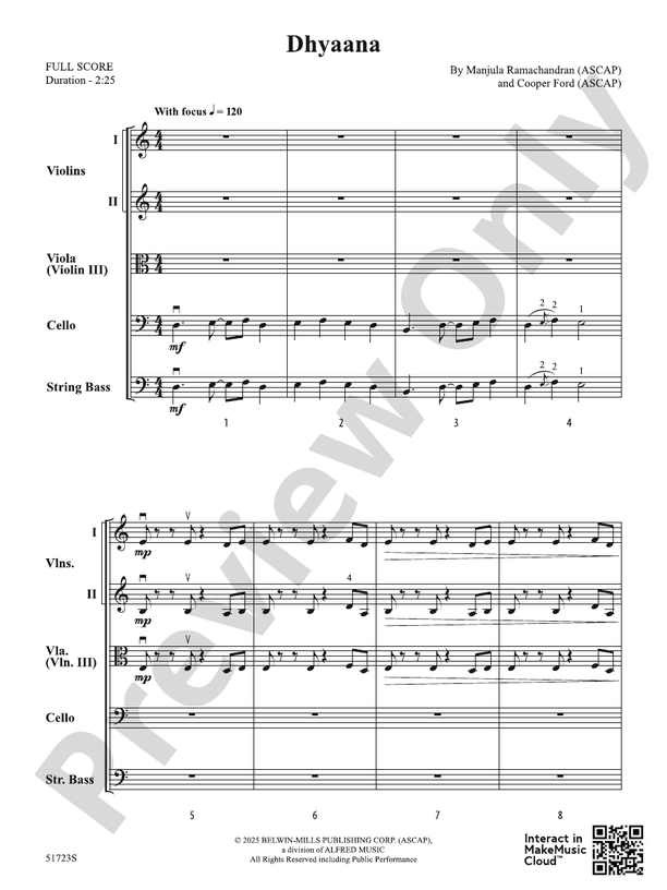 Dhyaana - String Orchestra Conductor Score & Parts (Digital Download)