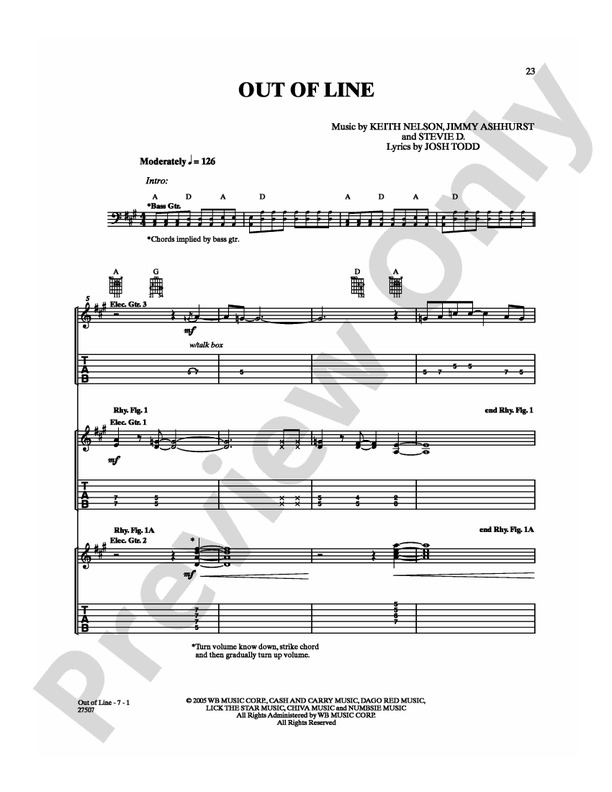 Out of Line - Guitar TAB (Digital Download)