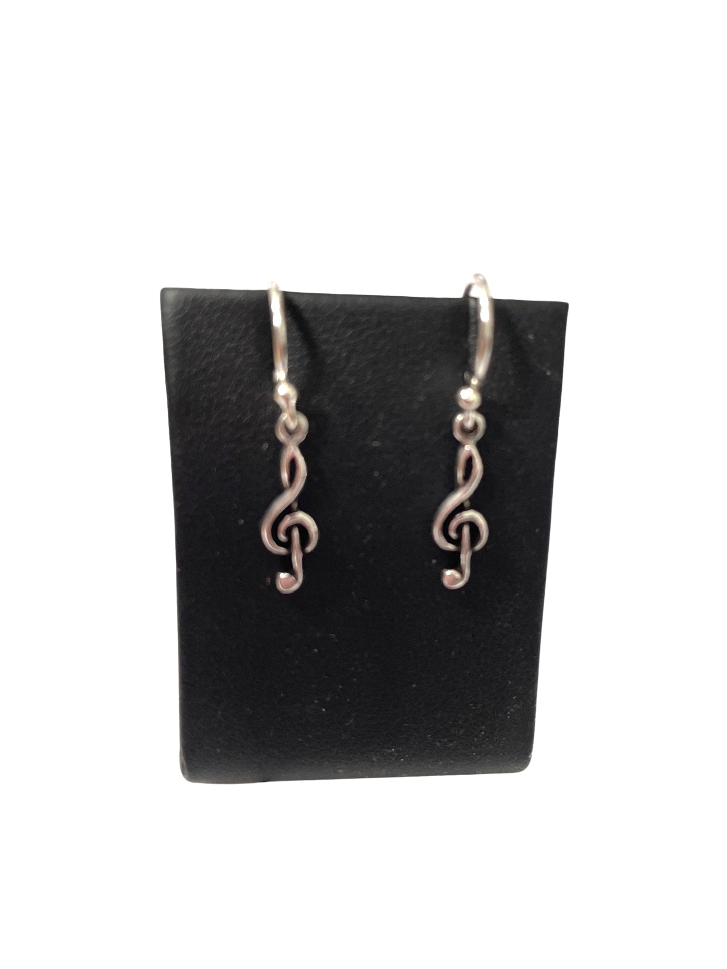 Earrings Drop Treble Clef Sterling Silver