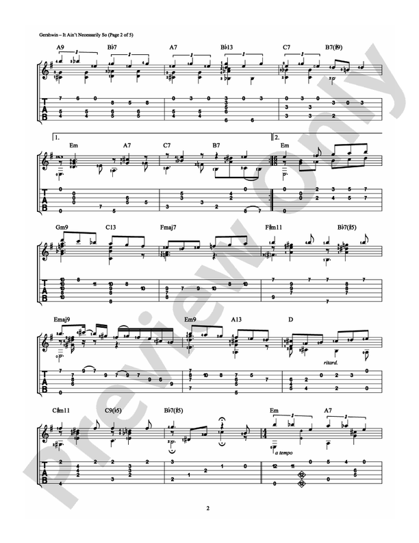 It Ain't Necessarily So - Arr. Howard Morgen - Guitar TAB (Digital Download)