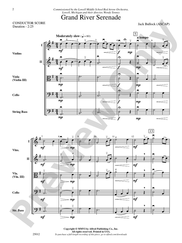 Grand River Serenade – String Orchestra Conductor Score & Parts (Digital Download)