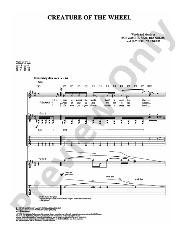 Creature of the Wheel - Guitar TAB (Digital Download)