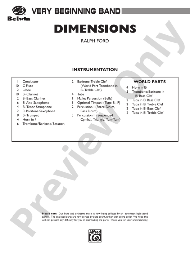 Dimensions - Concert Band Conductor Score & Parts (Digital Download)