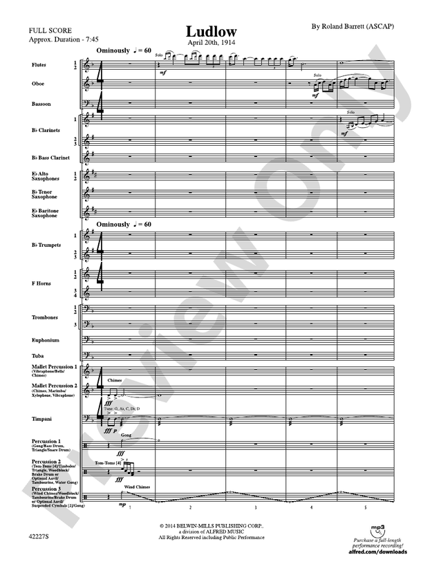 Ludlow - Concert Band Conductor Score & Parts (Digital Download)