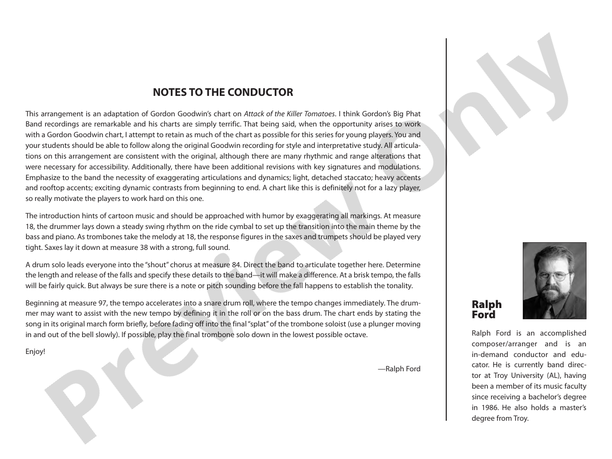 Attack of the Killer Tomatoes - Jazz Ensemble Conductor Score & Parts (Digital Download)