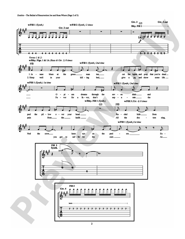 The Ballad of Resurrection Joe and Rosa Whore - Guitar TAB (Digital Download)