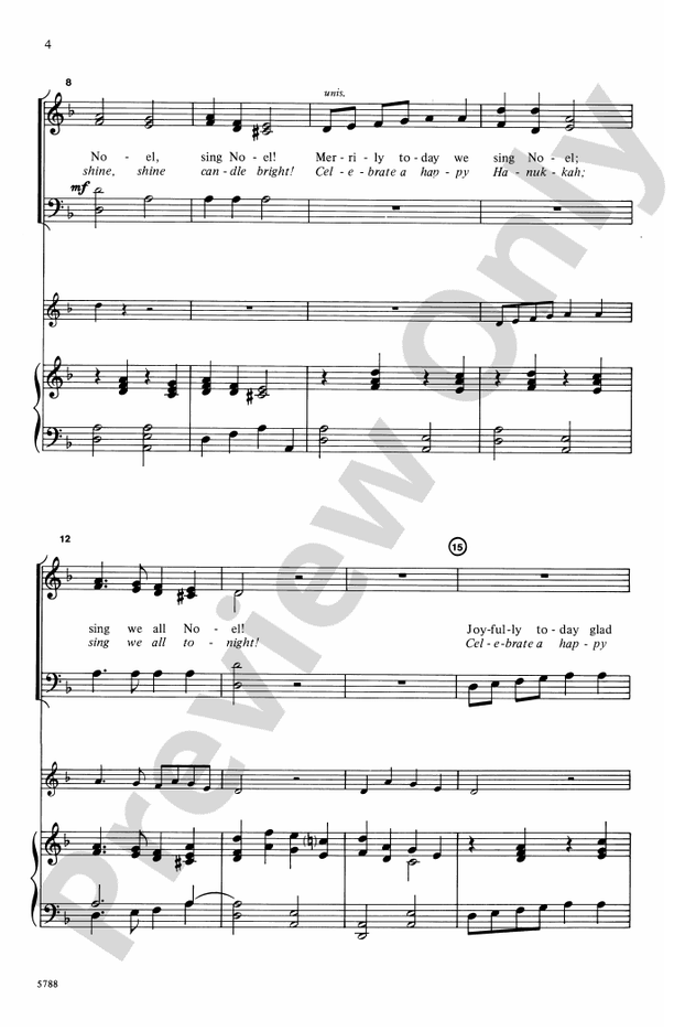 Merrily We Sing Noel (Celebrate a Happy Hanukkah) – SAB Choral Octavo (Digital Download)