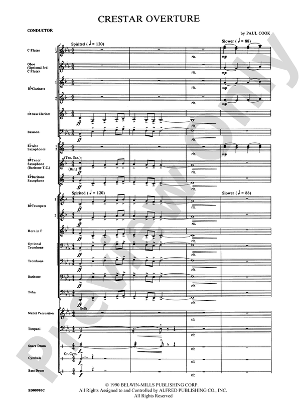 Crestar Overture - Concert Band Conductor Score & Parts (Digital Download)