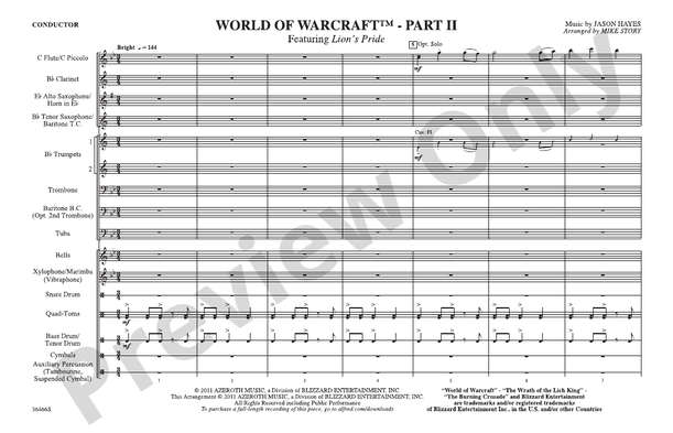 World of Warcraft, Part II – Marching Band Conductor Score & Parts (Digital Download)