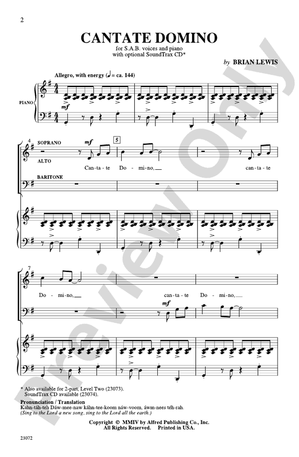 Cantate Domino – SAB Choral Octavo (Digital Download)