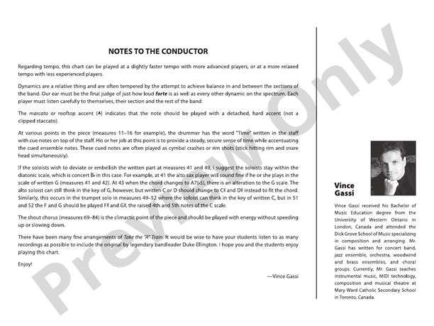 Take the "A" Train (Grade 1) - Jazz Ensemble Conductor Score & Parts(Digital Download)