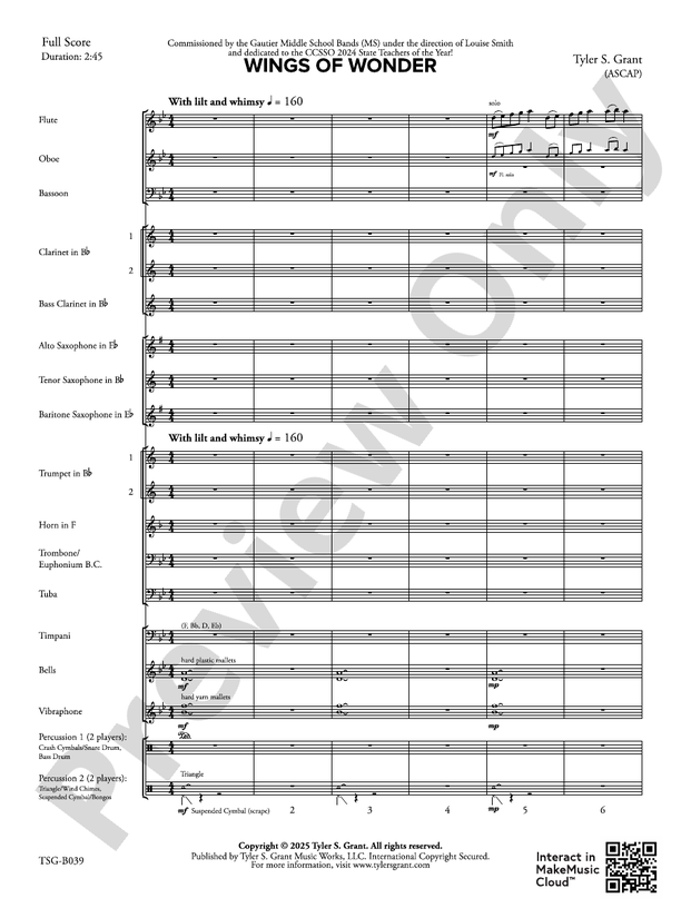 Wings of Wonder - Concert Band Conductor Score & Parts(Digital Download)