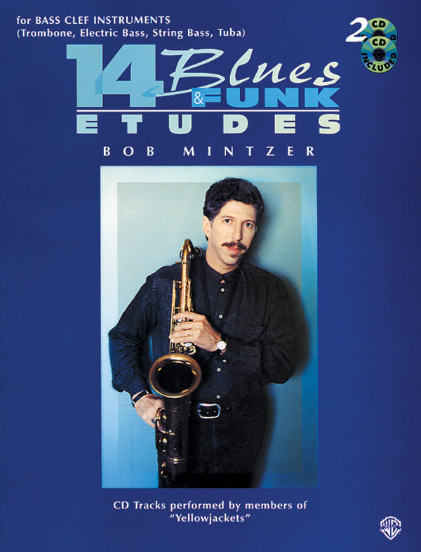 14 Blues & Funk Etudes Bass Clef Inst Book/2Cds