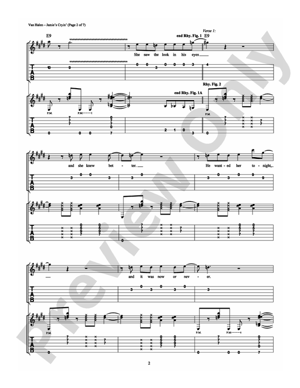 Jamie's Cryin' - Easy Guitar (Digital Download)