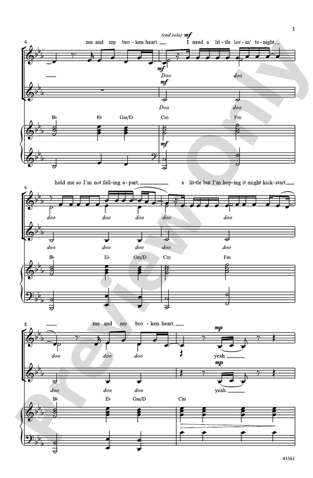 Me and My Broken Heart – SSA Choral Octavo (Digital Download)